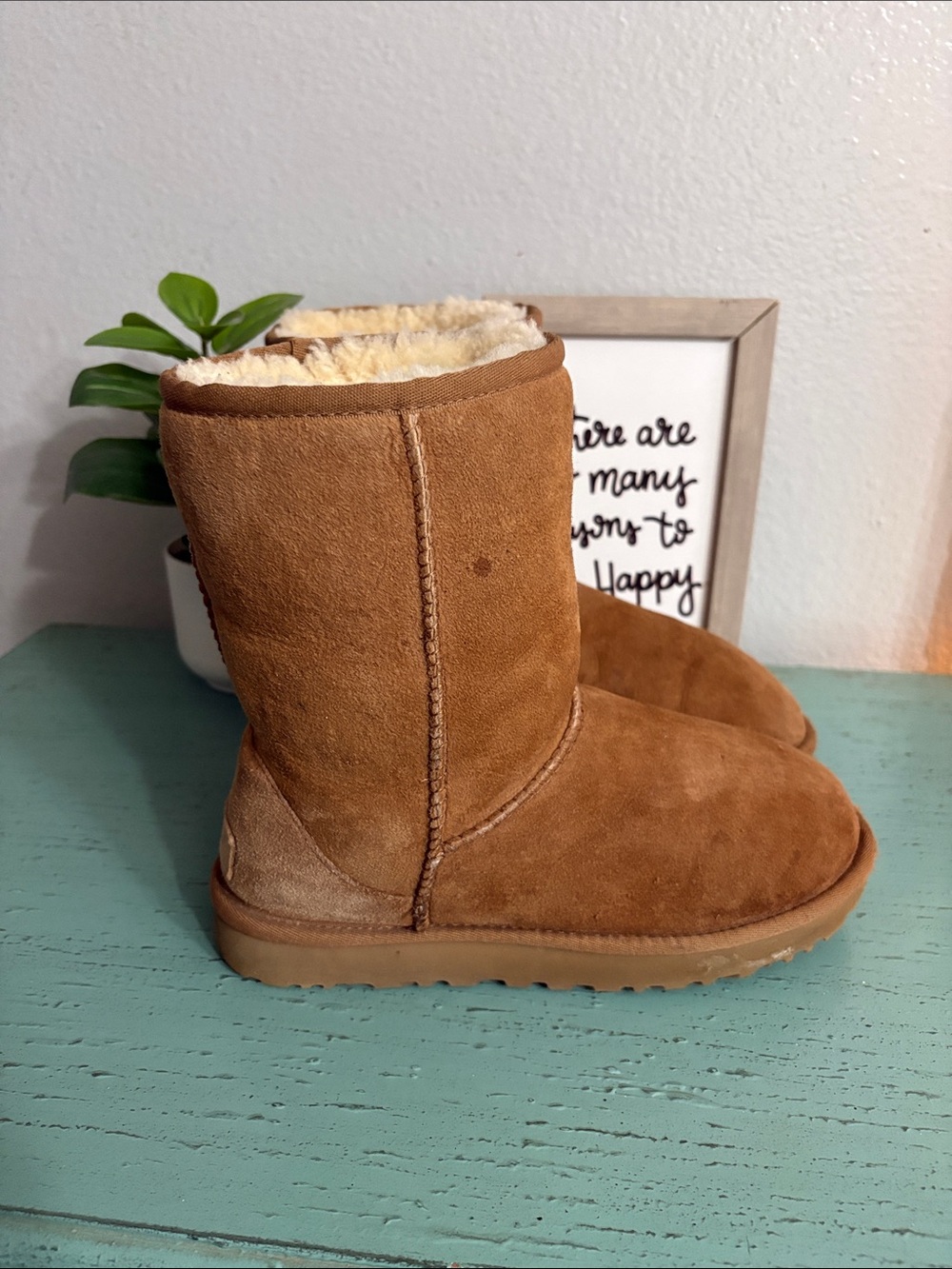 UGG Chestnut Suede Shearling Mid-Calf Boots - Picture 2 of 6